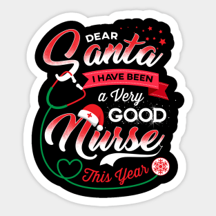 Santa Nurse Christmas Sticker